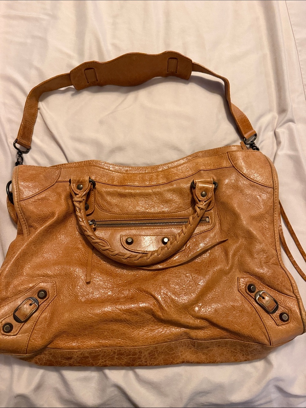 Vintage 2006 Balenciaga Classic City Bag Tan Camel 115748 - Rare W-Tag